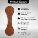 Personalized Leather Magnetic Bookmarks (1 Pack) Vintage Custom Engraved Initial ID Identification Book Marker Clip Gift for Book Lover Avid Readers (Letter S, Light Brown)