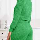 Fisoew Women's 2 Piece Lounge Wear Set Long Sleeve Argyle Sweatshirts and Wrap Skorts Casual Sets (Green, S)