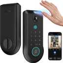 Lockin Veno Pro Smart Deadbolt Lock with 2K 180 Security Camera & Video Doorbell, AI Local Storage, Palm Vein & Fingerprint Keyless Entry, Front Door Smart Lock with Built-in Wi-Fi, App Control