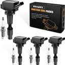 4pcs Ignition Coils & Spark Plugs Compatible with Hyundai Sonata Santa Fe Sport Kia Optima Sorento Sportage 2015 2016 2017 2018 2019 Coil Pack 2.4 L4 Replaces# GN10730 IC871 UF764