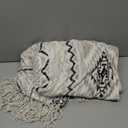 CASAAGUSTO Boho Throw Blanket - Beige and Gray Decorative Blankets with Tassel, Printed Flannel Bohemian Blanket for Chair, Bed, Sofa, Couch(50 * 60, Beige and Gray)