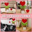 2 x Gifts for Her, Crochet Heart Flowerpot for Wife Girlfriend from Husband Boyfriend Couple Gift Romantic Heart Present Wedding Birthday Gift for Women Men Office Home Decor