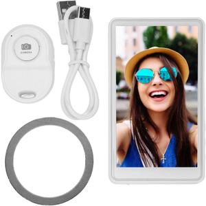 Phone Vlog Selfie Monitor Screen, 4.02in 2.4G 5G WiFi Wireless Magnetic View Monitor for Phone Rear Camera for Selfie Vlog Live Stream TikTok (White)