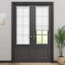 LazBlinds Cordless Cellular Shades for French Doors, No Drill French Door Blinds for Privacy, Light Filtering Honeycomb Shades for Front Door Patio Sliding Glass Door, 1 Pack, 12" W x 70" H, White