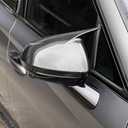 YOUTOOCAR Cow Horn Exterior Mirror Covers Side Rear View Mirror Covers Trim Compatible with Hyundai Sonata 2021-2023 Accessories (Carbon Fiber Pattern)