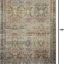 Loloi Layla Collection LAY-03 Olive/Charcoal 9'-6" x 14' .13" Thick Area Rug, Soft, Durable, Vintage Inspired, Distressed, Low Pile, Non-Shedding, Easy Clean, Printed, Living Room Rug