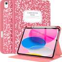 Supveco Case for iPad (A16) 11th Generation 11 inch (2025),iPad 10th Generation 10.9 inch (2022) with Pencil Holder-[Auto Wake/Sleep],Premium Folio Stand Case with Soft TPU Back Cover-Watermelon