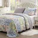Greenland Home Emma Vintage Style Quilt Set, 3-Piece King/Cal King, Gray
