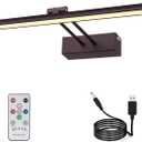 Picture Light,Battery Art Lights for Wall,Wireless Remote Painting Light with Timer and Dimmable,20Metal Display Lighting for Artwork,Portrait,Gallery-BK