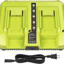 40V Charger for Ryobi,OP401 40 Volt Lithium ion Battery Dual Charger for OP4015 OP4026 OP4030 OP4040 OP4050 OP4060 Battery