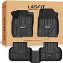 LASFIT Floor Mats for Honda Civic 2022-2025 2026 (Fits Rear Seats with or Without USB Ports) | for Acura Integra 2023-2025, All Weather Car Floor Liners, 1st & 2nd Row, Black