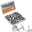 Mr. Pen- Thumb Tack, 500 Pack, Silver, Flat Push Pins Bulk, Steel Roundness Push Pins Office Tacks for Corkboard, Hanging Maps, Poster, Picture and Creating Different Art Project
