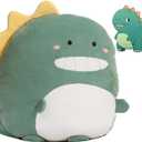 Soft Flat Dinosaur Plush Hugging Pillow Cute Green Dinosaur Stuffed Animal Dino Plushies Toys Kids Dino Anime Cushion for Birthday, Valentine's Day, Christmas...16.5 Inch