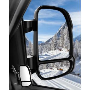 Passenger Right Side Mirror Replacement for Dodge Ram Promaster 1500 2500 3500 2014-2026, Heated Power Glass Car Accessories for Ram Promaster, Turn Signal Light Manual Folding, Replaces CH1321417