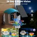 Bird Feeder with Camera Solar Powered: Smart Bird Feeders for Outdoors Garden with AI Identify Auto Capture 2K HD Bird House with Camera Outside WiFi Live View Birdfeeder Cam Gift for Birds Lover