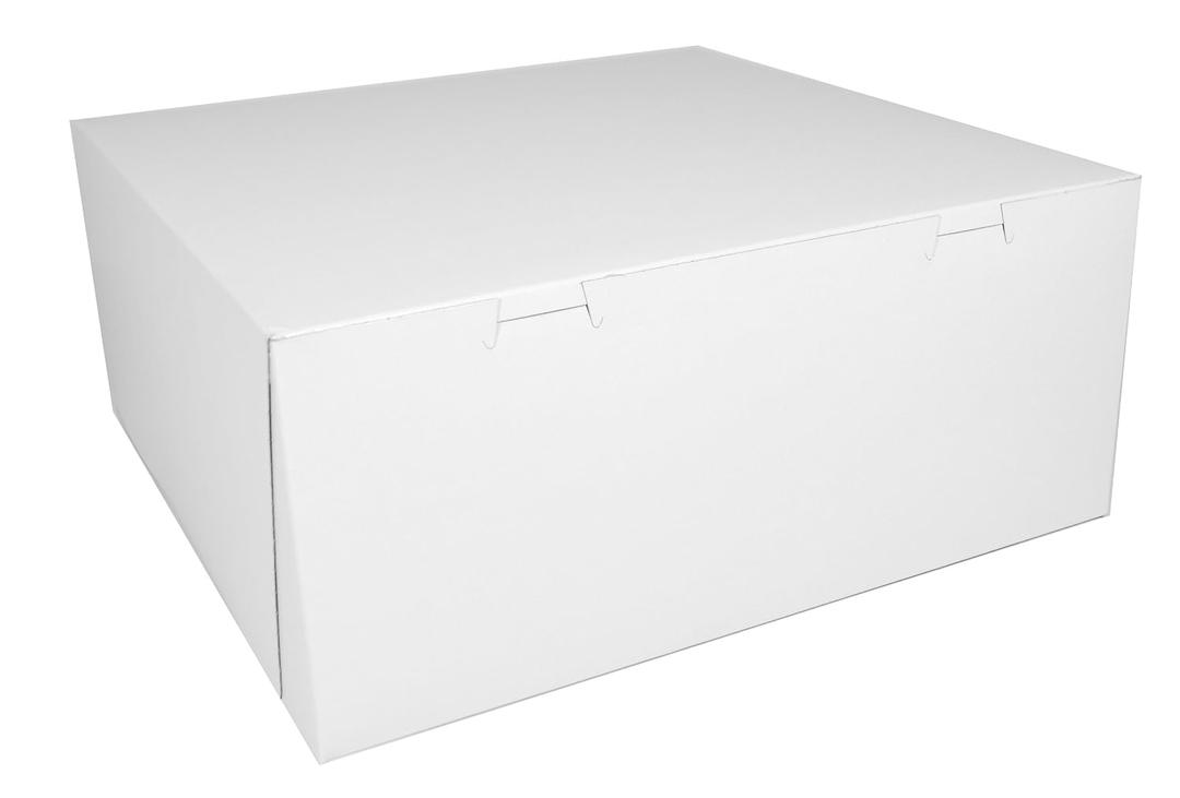 SCT White One-Piece Non-Window Bakery Boxes, 14 x 14 x 6, White, Paper, 50/Carton, 14" L x 14" W x 6" H - 50ct