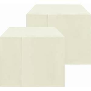 HolidayIdeas 2 Pack Square Fitted Table Covers - 34 x 34 Inch -Card Table Clothes Washable Tablecloth Protectors for Parties, Holiday Dinner, Trade Show, Vendor Stand, Butter Cream