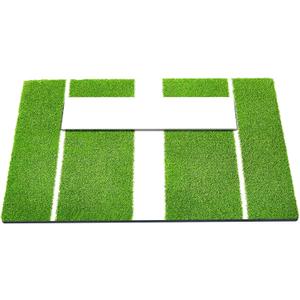 Meooeck 3' x 2' Softball/Baseball Pitching Mat Antifade Turf Pitching Mat with Rubber Non Slip Pitchers Mound Instructional Portable Training Equipment for Indoor Outdoor (Green)