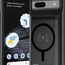 Battery Case for Pixel 7a, Upgraded 10000mAh Battery Pack Rechargeable Charger Case with Wireless Charging Compatible for Pixel 7a(6.1 inch) External Battery Charging Cover(Black)