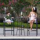 Bar Height Patio Table, 40-Inch Tall Patio Table Outdoor Bar Table Bistro Table with Wooden-Like Table Top & Metal Frame, Spring, 2026, 23.6 inches x 23.6 inches x 40 inches