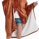 NAFLEAP Wearable Hooded Blanket for Adult Kids, Animal Blanket Hoodie Women Girl Fleece Sherpa Christmas Gift (Brown)