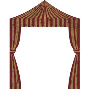 3 Pcs Carnival Party Decorations Halloween Awning Red and White Banner Circus Tent Concession Stand(Creepy Style)