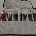 ARTIFY 33 Pieces Long Handle Paint Brushes, Expert Series, Hog Bristle, Horse Hair and Nylon Hairs Art Set Includes a Carrying Canvas Roll, for Acrylic, Oil, Watercolor and Gouache