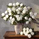 12 Pcs Faux Peonies Artificial Flowers for Vase 28 Inches Vintage Fake Peony Branches with Stems for DIY Bouquet Centerpieces Summer Wedding Vase Fillers Arrangements Shower Decorations