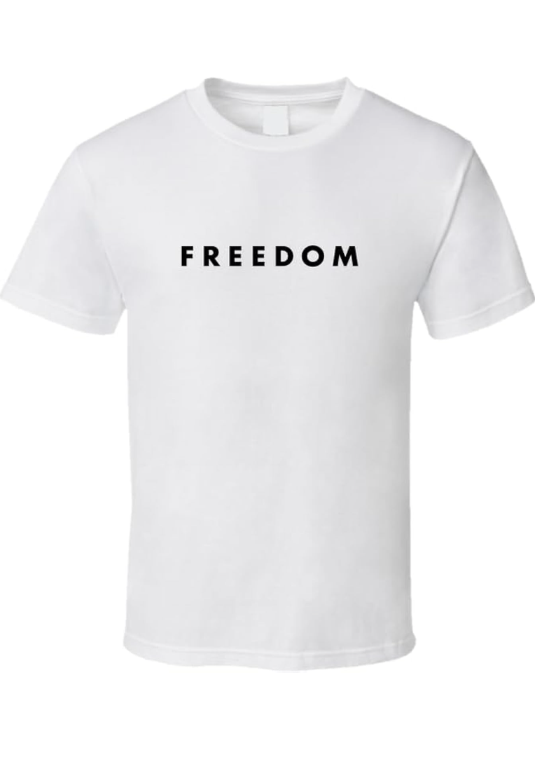 Gildan Freedom White T Shirt, White, S