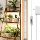 FOXGARDEN Grow Light Strip, Bamboo Full Spectrum Plant Grow Light for Indoor Plants, 96 LED Bright Grow Lamp with Auto On/Off Timer 4/8/12H, 4 Dimmable Brightness, 1 Strip with 1 Controller