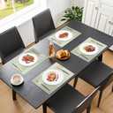 MOSAYT Plastic/Vinyl Placemats Set of 6 - Woven Heat Resistant Place Mats, Washable Outdoor Patio Spring Table Mats for Kitchen/Dining/Party(12 x 18 inch, Grass Green)