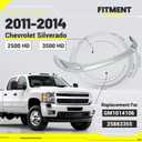 KUAFU Front Bumper Cover Upper Trim Cap Compatible with 2011-2014 Chevy Chevrolet Silverado 2500 3500 HD GM1014106, 25883355 ABS Plastic Chrome Replacement Only 3PCS-Silvery