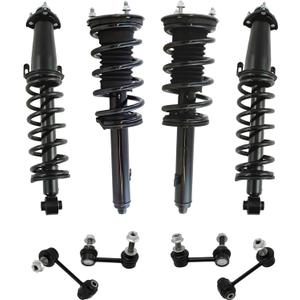 TRQ Front and Rear Suspension Kit Complete Strut & Coil Spring Assembly Sway Bar Stabilizer Link Compatible with 2006-2013 Lexus IS250 2011-2013 IS350