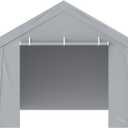 VEVOR Carport Replacement Canopy Cover Top + Side Wall 12 x 20 ft, Garage Tent Shelter Tarp Heavy-Duty Waterproof & UV Protected, Easy Installation with Ball Bungees,Grey (Frame Not Included)