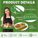 FYSUIMU 2Pcs Football Serving Tray Melamine Board with Handles Green Brown Football Themed Serving Platter for Sport Game Day Party Food Supplies, 16.4 x 11 x 1.2 inch