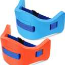 Wettarn 2 Pcs Kids Swim Belt with Adjustable Strap, EVA Buoyancy Belt for Youth Children Junior Water Aerobics Swimming Belt Fitness Foam Flotation Aid for Pool Swimming Training (Orange, Blue)