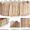 Set of 2 Scalloped Basket, Wicker Storage Baskets, Hand Woven Baskets for Shelves,Natural Baskets for Organizing (Rattan(Ellipse-16"L x 10"W x 7"H))