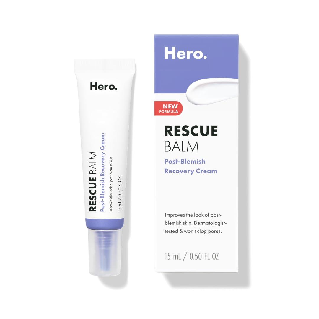 Hero Cosmetics Rescue Balm (New Formula)-The Post-Blemish Cream to Boost Hydration and Improve the Look of Post-Blemish Marks. Derm-Tested. New Formula. Wont Clog Pores. 15mL