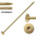 #14 x 7 Inch Outdoor Structural Wood Deck Screws (14Pcs/1lb), Carbon Steel, Tan, Flat Head, Rust Resistant Epoxy Coated, T30 Star Bit