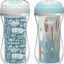 Chicco Insulated Sippy Cup 12+ Months, 9oz Toddler Training Cup with Bite-Resistant No-Spill Rim Spout, Double-Wall, BPA-Free, 2-Pack, Ocean Print/Surf