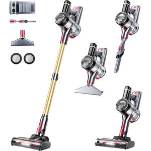 Cordless Vacuum Cleaner, 500W 40Kpa 60Mins Vacuum Cleaners for Home, Anti-tangle Stick Vacuum with Self-Standing, Wall Mount Charging, LDE Display, Wireless Vacuum for Carpet Pet Hair Hardfloor