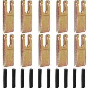 10 Sets Spiral Drill Teeth 35 Size with Rubber Strips, for Digging Crumbly Rock, Soil, Bricks and More