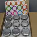4 oz Mason Jars With Silver Lids and Bands, 24 Pack Regular Mouth Canning Jars for Jam, Honey, Yogurt, Candy, Spices, Snacks, DIY Projects, Wedding Favors- Includes 30 Stickers