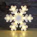 Snowflake Marquee Sign Christmas Lights, LED Night Lights Table & Wall Lamp for Bedroom, Kids' Room, Nursery Room, Home, Christmas Decorations - White Snowflake