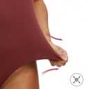 NANJI Sleeveless Tank Bodysuit for Women - Slim Fit Scoop Neck Thong Body Suit, Stretch Double Lined Tops Casual Going Out (Hot Chocolate, L)
