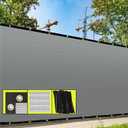 8' x 50' Gray Fence Privacy Screen Windscreen Cover with Zip Tie Out Door Commercial Grade - Custom Size Accepted