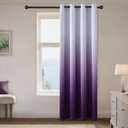 Yakamok Light Blocking Ombre Curtains,Purple and Greyish White Gradient Color Curtains for Bedroom,Room Darkening Thermal Insulated Grommet Window Drapes for Living Room(1 Panels,52x84 Inch)