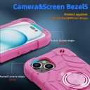 KCJ Compatible with iPhone 15 Plus Case/iPhone 14 Plus Case with[2Screen Protectors+1xLens Protector] Soft Silicone+Hard PC Full Body Protection Heavy Duty Phone Case 6.7 inch Pink