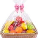 Petutu 12 Packs Large Cellophane Bags, 24"x30" Clear Basket Bags for Baskets Cellophane Wrap for Gift 2 Mil Thick