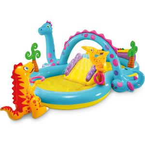 Intex 11' x 7.5' x 44" Dinoland Play Center Kiddie Inflatable Outdoor Swimming Pool